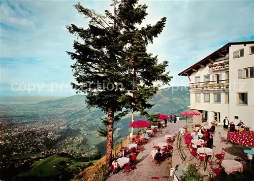 AK / Ansichtskarte Dornbirn_Vorarlberg Bergrestaurant Karren Terrasse Fernsicht Talblick Dornbirn Vorarlberg