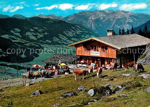 AK / Ansichtskarte Rohrberg_Tirol Jausenstation Rosenalm Almvieh Kuehe Fernsicht Alpen Rohrberg Tirol