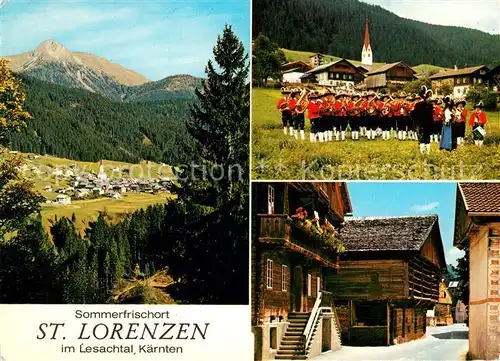AK / Ansichtskarte St_Lorenzen_Lesachtal Panorama Sommerfrische Bauernkapelle Motiv Dorfstrasse St_Lorenzen_Lesachtal