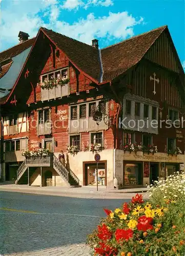 AK / Ansichtskarte Dornbirn_Vorarlberg Rotes Haus Gaststaette 17. Jhdt. Historisches Gebaeude Dornbirn Vorarlberg