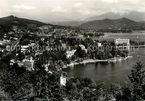 AK / Ansichtskarte Poertschach_Woerthersee Panorama mit Hochobir Alpenpanorama Karawanken Poertschach Woerthersee
