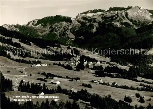 AK / Ansichtskarte Sibratsgfaell_Vorarlberg Panorama mit Gottesackerwaende Bregenzerwald Sibratsgfaell Vorarlberg