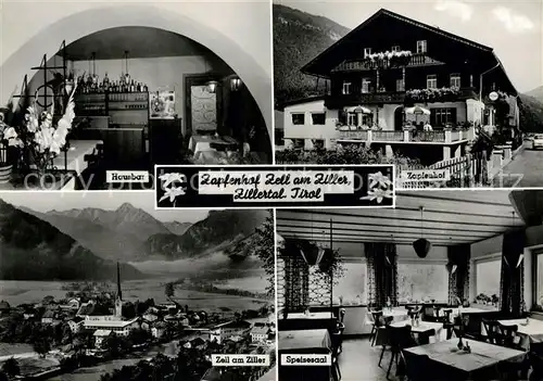 AK / Ansichtskarte Zell_Ziller_Tirol Gasthof Restaurant Zapfenhof Hausbar Speisesaal Alpenblick Zell_Ziller_Tirol