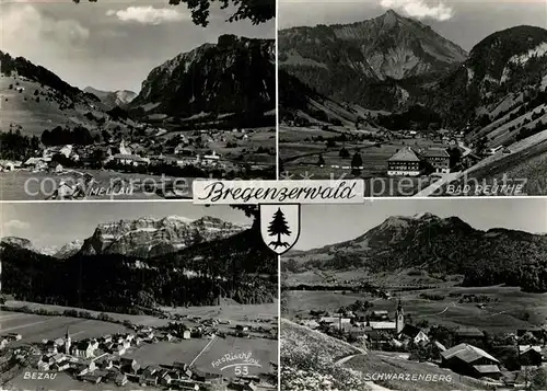 AK / Ansichtskarte Bregenzerwald Mellau Bad Reuthe Schwarzenberg Bezau Fliegeraufnahme Bregenzerwald