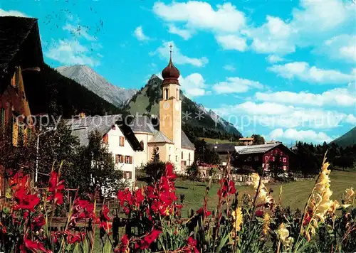 AK / Ansichtskarte Wald_AR_Vorderland Ortsmotiv mit Kirche Blumenbeet Wald_AR_Vorderland