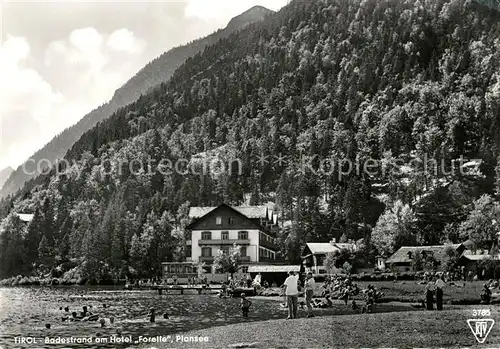 AK / Ansichtskarte Plansee Badestrand am Hotel Forelle Plansee