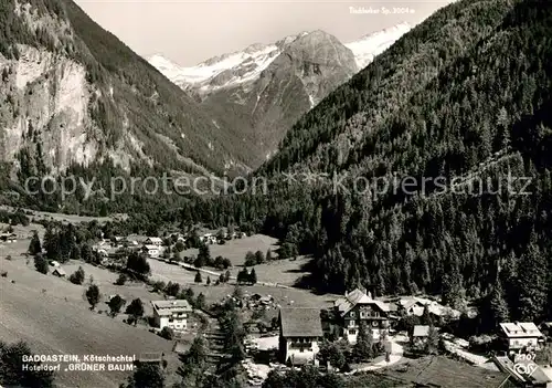 AK / Ansichtskarte Badgastein Panorama Koetschachtal Hotel Gruener Baum Tischlerkar Gletscher Ankogelgruppe Badgastein