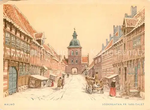 AK / Ansichtskarte Malmoe Soedergata Kuenstlerkarte Malmoe