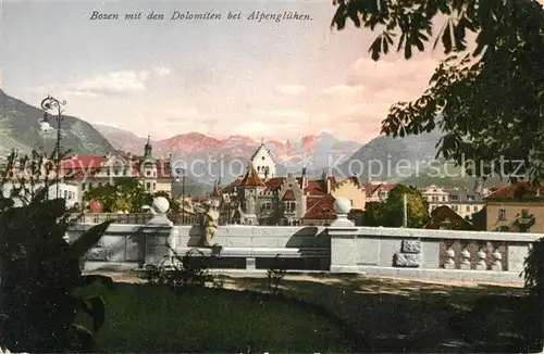 AK / Ansichtskarte Bozen_Suedtirol Dolomiten Alpengluehen  Bozen Suedtirol
