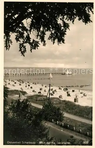 AK / Ansichtskarte Scharbeutz_Ostseebad Blick auf die Seebruecke Scharbeutz_Ostseebad
