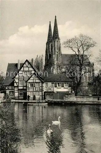 AK / Ansichtskarte Soest_Arnsberg Wiesenkirche und alte Muehle Soest_Arnsberg