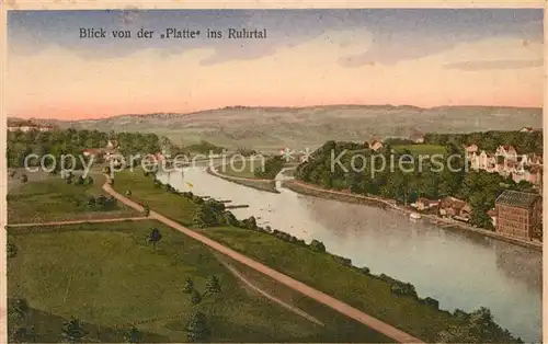 AK / Ansichtskarte Muelheim_Ruhr Blick von der Platte ins Ruhrtal Muelheim Ruhr