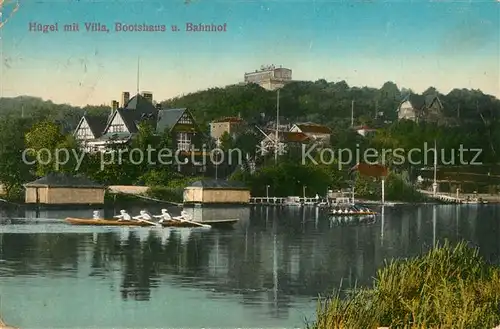 AK / Ansichtskarte Essen_Ruhr Villa Huegel Bootshaus Bahnhof Essen_Ruhr