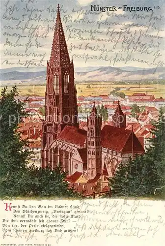 AK / Ansichtskarte Freiburg_Breisgau Muenster Freiburg Breisgau