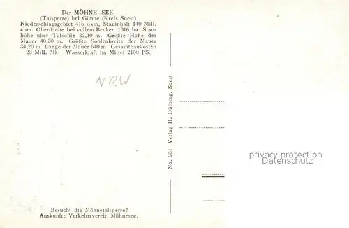 AK / Ansichtskarte Moehnesee mit Talsperre Panoramakarte Moehnesee