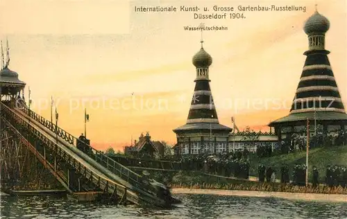 AK / Ansichtskarte Duesseldorf Gartenbau Ausstellung 1904 Wasserrutschbahn Duesseldorf