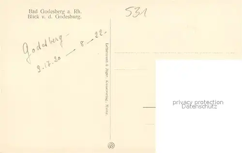 AK / Ansichtskarte Bad_Godesberg Blick von der Godesburg Bad_Godesberg