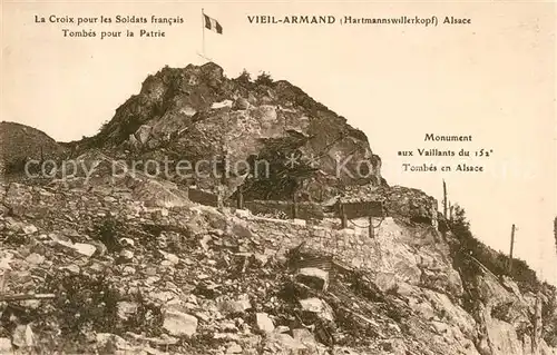 AK / Ansichtskarte Vieil_Armand_Hartmannswillerkopf La Croix pour les Soldats francais Tombes pour la Patrie Vieil_Armand