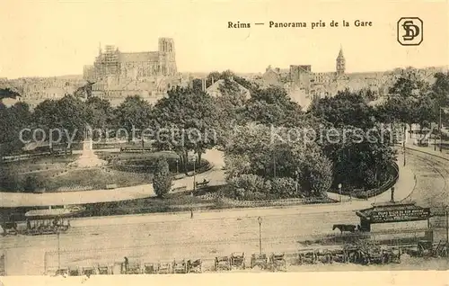 AK / Ansichtskarte Reims_Champagne_Ardenne Panorama pris de la Gare Reims_Champagne_Ardenne