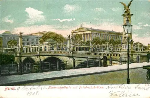 AK / Ansichtskarte Berlin Nationalgalerie mit Friedrichsbruecke Berlin