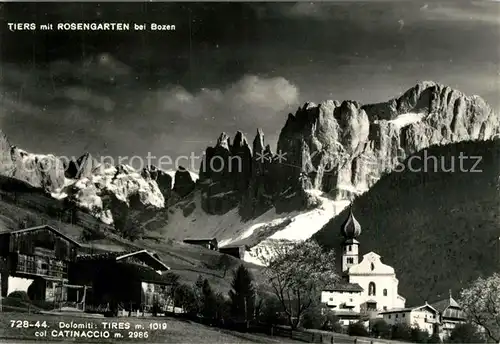 AK / Ansichtskarte Tiers_Dolomiten mit Rosengarten Tiers Dolomiten