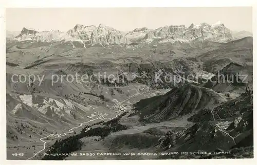 AK / Ansichtskarte Arabba_Dolomiten Panorama dal Sasso Cappello Gruppe Mt San Croce Arabba Dolomiten