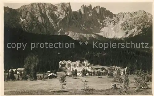 AK / Ansichtskarte Karersee_Suedtirol Panorama Karersee Hotel Karersee Suedtirol