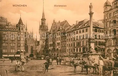 AK / Ansichtskarte Muenchen Marienplatz Muenchen