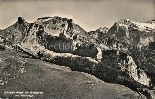 AK / Ansichtskarte Wetterhorn_Lauterbrunnen Schynige Platte Winteregg Wetterhorn_Lauterbrunnen