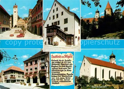 AK / Ansichtskarte Leutkirch Bockturm Rathaus Martinskirche Leutkirch