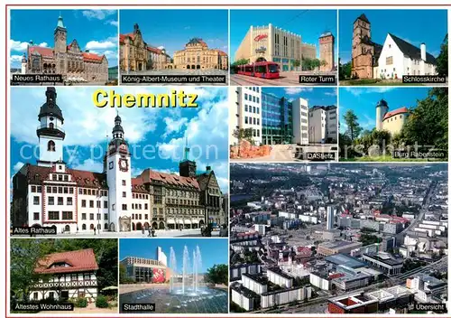 AK / Ansichtskarte Chemnitz Burg Rabenstein altes Rathaus Roter Turm Chemnitz