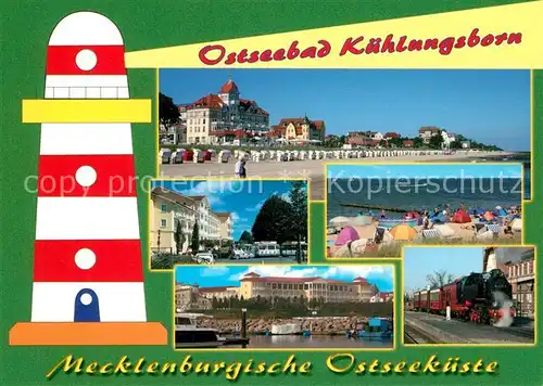 AK / Ansichtskarte Kuehlungsborn_Ostseebad Strand Eisenbahn Kuehlungsborn_Ostseebad