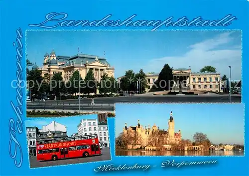 AK / Ansichtskarte Schwerin_Mecklenburg Staatstheater Museum Marktplatz Schloss Schwerin_Mecklenburg