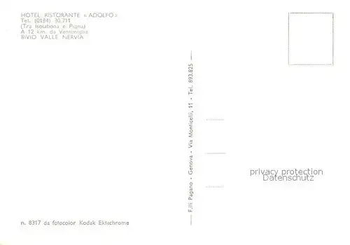 AK / Ansichtskarte Isolabona Hotel Ristorante Adolfo  Isolabona