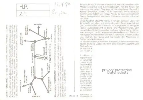 AK / Ansichtskarte Martelltal Gasthof Enzianhuette  Martelltal