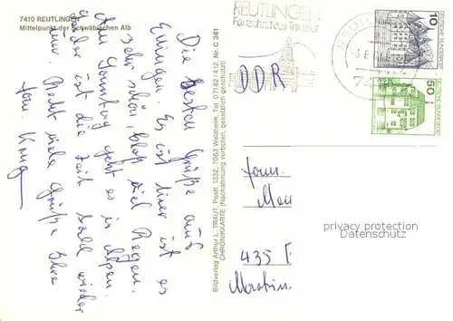 AK / Ansichtskarte Reutlingen_Tuebingen Marienkirche Tuebinger Tor Lindenbrunnen Reutlingen Tuebingen