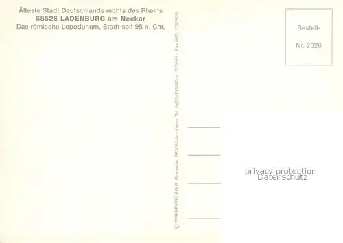 AK / Ansichtskarte Ladenburg Fliegeraufnahme Ladenburg