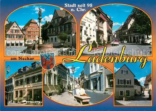 AK / Ansichtskarte Ladenburg Altstadt Fachwerkhaeuser Brunnen Gasse Ladenburg