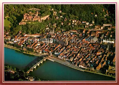 AK / Ansichtskarte Heidelberg_Neckar Stadtbild mit Schloss Fliegeraufnahme Heidelberg Neckar