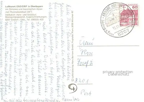 AK / Ansichtskarte Bad_Endorf Luftkurort mit Simssee Bayerische Alpen Fliegeraufnahme Bad_Endorf