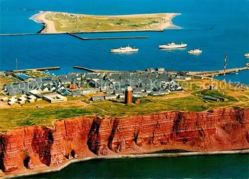 AK / Ansichtskarte Helgoland Blick von Westen auf Oberland und Duene Fliegeraufnahme Helgoland