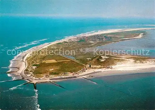 AK / Ansichtskarte Wangerooge_Nordseebad Fliegeraufnahme von Westen Wangerooge_Nordseebad