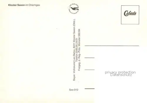 AK / Ansichtskarte Seeon Seebruck Kloster See Fliegeraufnahme Seeon Seebruck