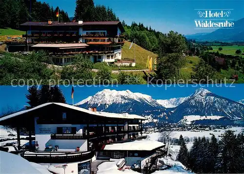 AK / Ansichtskarte Oberstdorf Hotel Restaurant Waldesruhe im Sommer und Winter Allgaeuer Alpen Oberstdorf