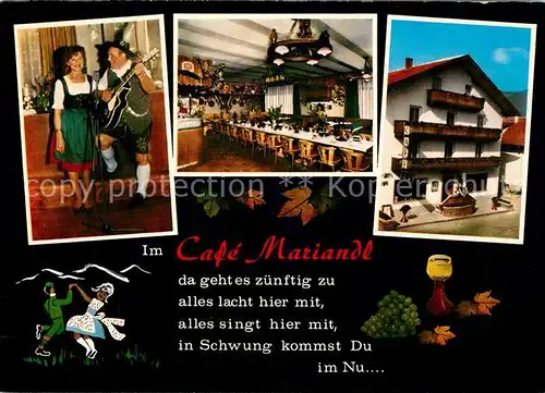 AK / Ansichtskarte Lam_Oberpfalz Cafe Pension Mariandl Hausmusik Trachten Lam_Oberpfalz