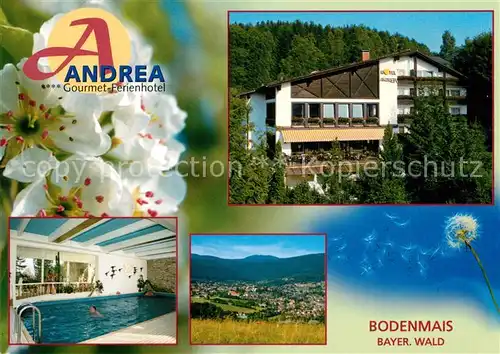 AK / Ansichtskarte Bodenmais Andrea Gourmet Ferienhotel Hallenbad Landschaftspanorama Bayerischer Wald Bodenmais