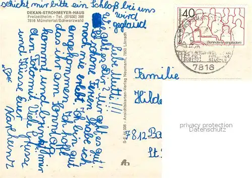 AK / Ansichtskarte Muenstertal_Schwarzwald Dekan Strohmeyer Haus Swimming Pool Muenstertal_Schwarzwald