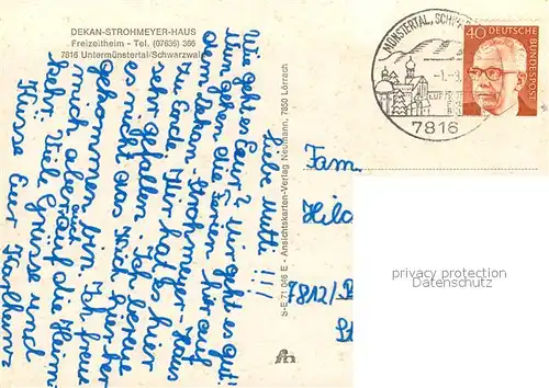 AK / Ansichtskarte Untermuenstertal Dekan Strohmeyer Haus Freizeitheim Schwarzwald Untermuenstertal