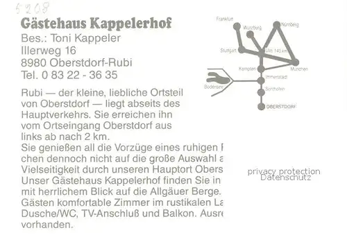 AK / Ansichtskarte Rubi_Oberstdorf Gaestehaus Kappelerhof Rubi_Oberstdorf