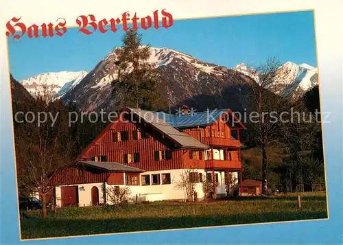 AK / Ansichtskarte Oberstdorf Gaestehaus Berktold Allgaeuer Alpen Oberstdorf